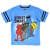 Sesame Street Toddler Boys Short Sleeve Tee (2T, Blue Street Smart)