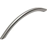 Cosmas Cabinet Handles - Satin Nickel Pulls #7155-128SN (Zinc Metal, Stainless Look)