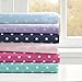 Mi Zone Purple Twin Size Sheet Sets Kids Polka Dot Sheets for Girls 100% Cotton Percale Soft Sheet Set, Flat Sheet, Fitted Sheet, Pillowcase, Breathable All Season Bed Set, Fits up to 14