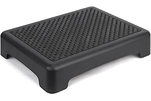 RayLove Mobility One Step Stool for Adults & Seniors, Non-Slip Bathroom Step Stool, Indoor/Outdoor Portable Stair Assist, Platform Step for Office, Kitchen, Cars and Bedroom, 400lbs Capacity, Black