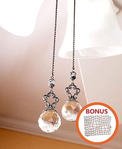 Sets Of 2 Vintage Jeweled Fan Pulls Decorative Crystal Pull