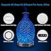Sztrokia Essential Oil Diffuser, 3D Glass Aromatherapy Diffuser, 300ML Aroma Essential Oil Cool Mist Humidifier with 24 Color Changing, Metal-Case Base, Waterless Auto Shut-Off for Home, Office,Baby