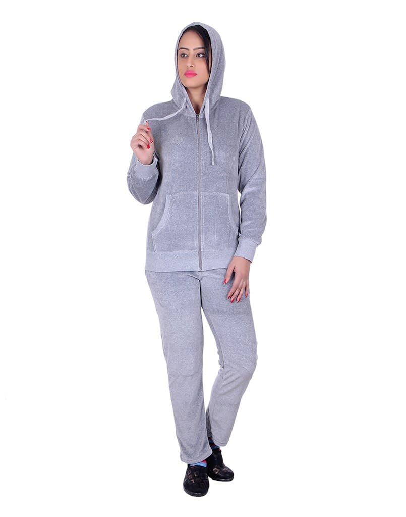 vivid bharti style collar cotton velvet/shearing tracksuit