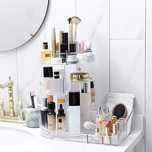 Store ミア 360度回転メイクボックス透明なリップスティック多機能デスクトップ化粧品棚