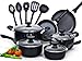 Cook N Home 15 Piece Non stick Black Soft handle Cookware Set