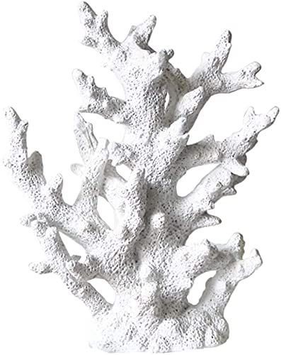 Joylern Simulation Coral Ornament Artificial Coral Plant Aquarium Statue Fish Tank Decorations for Underwater Decoration - White