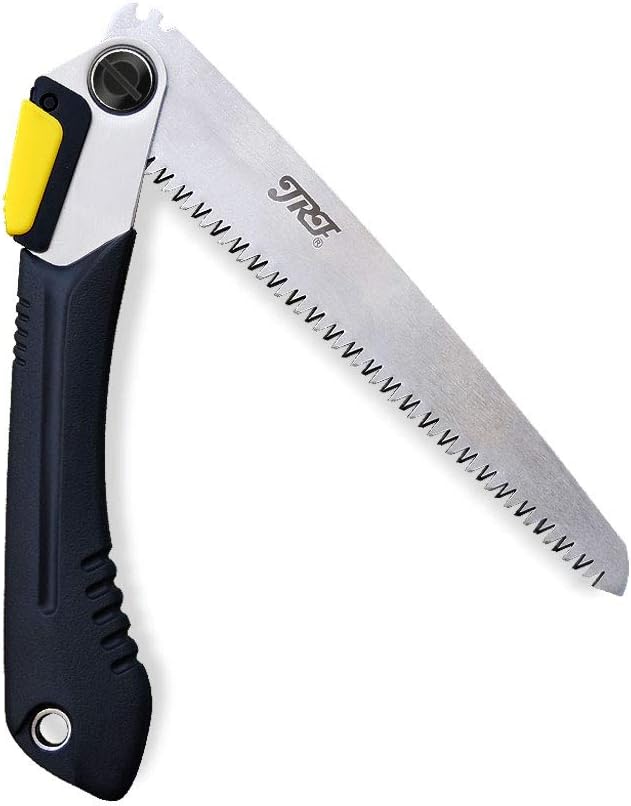JRF Folding Hand Saw Heavy Duty Extra Long 9 Inch Blade Hand Pruning Saw,Shaped Sawtooth Blade with Durable SK-5 Steel for Bone, Dry Wood, Trimming Branches, Camping, Clearing Forest Trails, Hunting: Home Improvement
