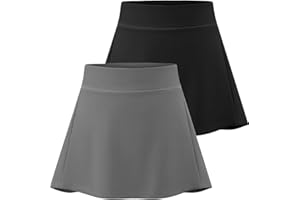 Star Vibe 2 Pack High Waisted Tennis Golf Skort with Pockets Quick Dry Skirt for Women Pickleball Yoga Casual