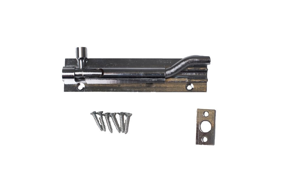 Merriway BH05671 Cranked Swan Neck Surface Slide Door Bolt, 150 mm (6 Inch), Chrome