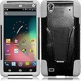 ZTE Quartz Z797c (Straight Talk, Tracfone , Net 10) Case, C-cover ZTE Quartz Z797c Premium Durable Rugged Shell Hybrid Protective Phone Case Cover with Built in Kickstand (WHITE)