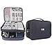 BUBM Electronic Organizer, Double Layer Travel Gear Bag for Cables, Plugs, Flash Hard Drive, Power Bank and More--a Sleeve Pouch for iPad (Large, Dark Blue)