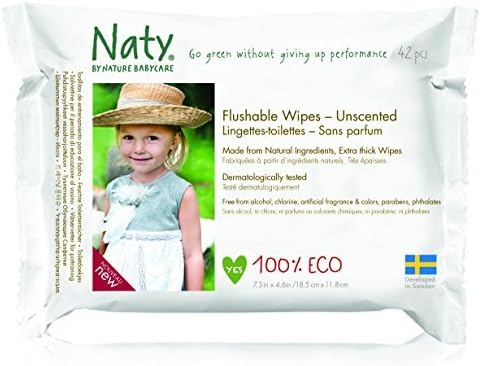 Naty by Nature Babycare Flushable Family Wipes 220g (Pack of 4)