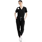VICOGARD Women&rsquo;s Jogger Scrub Set &ndash; Stretch V Neck Top &amp; Jogger Pants Nursing Medical Uniform