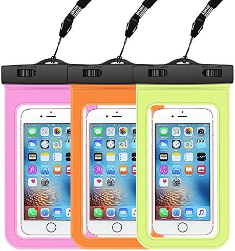 Water Proof iPhone 6s/6s Plus Phone Case, 3 Pack AndHot Waterproof Phone Pouch Dustproof Snowproof Dry Bag for iPhone X 8 7 Plus, Samsung Galaxy S9 S8 Plus S7 S6 Note 8 J7 J3 Google Pixel XL LG V20