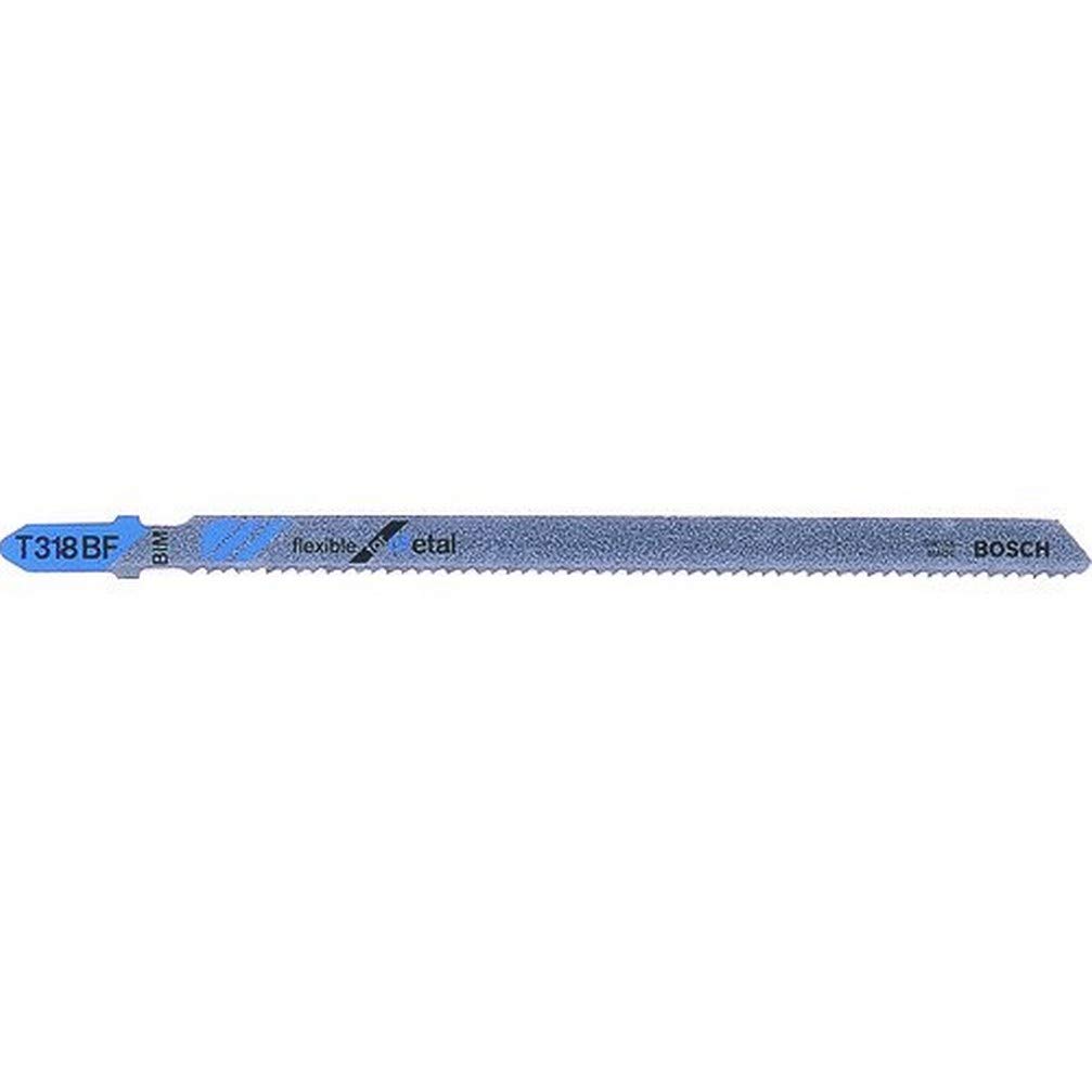 Bosch Professional 5x Jigsaw Blade T 318 BF Flexible for Metal (for Aluminium tubes & profiles, Accessories Jigsaw)