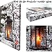 BANBERRY DESIGNS LED Wall Art - Winter Lantern Lighted Canvas - Light Up Snowy Scene With a Glowing Black Lantern - Light Up Canvas Print - Christmas Wall Art - Measures 11.75