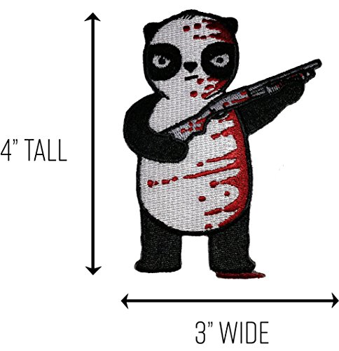 Hat Shark Randy Otter Black White & Red All Over Bloody Panda w/Shot Gun Patch Applique
