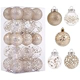 60mm/2.36inch Clear Christmas Ornaments Set, 30ct