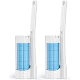 Disposable Toilet Brush 2 Pack- Toilet Bowl Cleaner, Toilet Bowl Brush, Each Toilet Wand with 10PCS Brush Refills for Bathroom Deep Cleaning (2 Pack, White)