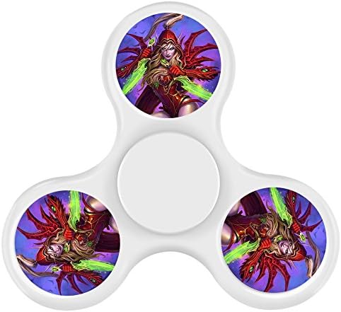 New Style Cheap Cool Tri-Hands Fidget Spinner Toy, Stress Reducer Relieve Anxiety, Controlling Force, Fashion Design and Images(Valeera Sanguinar - White)