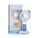 Security Portable Mini Fan Personal Necklace Fan Handheld Air Fan for Travel, Home and Office, USB Rechargeable, 4 Blades, 1 Switch, 2 Speeds Adjustable (Blue)
