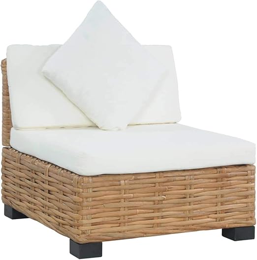 Vidaxl Sofa Ohne Armlehnen Mit Auflagen Langlebig Nachhaltig Rattansofa Gartensofa Lounge Rattanmobel Sessel Wohnzimmer Natur Rattan Amazon De Kuche Haushalt