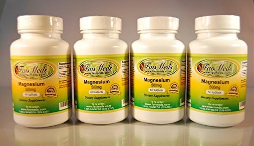 Magnesium 500mg, high potency, Made in USA - 240 (4x60) tablets