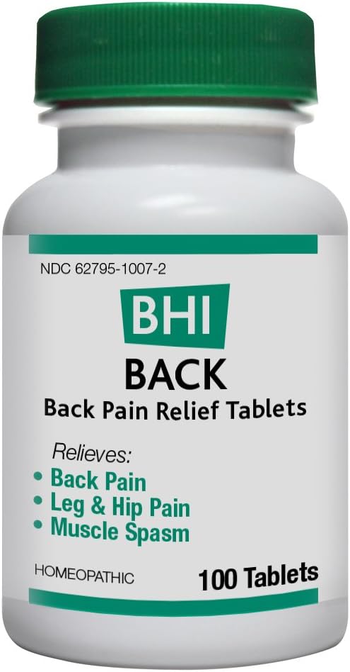 BHI Back Pain Relief Natural, Safe Homeopathic Relief - 100 Tablets: Health & Personal Care
