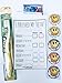 MOUTHWATCHERS Childrens Dental Care Kit: Toothbrush for Kids, 3 oz Strawberry Fluoride Free Toothpaste, Dry Erase Checkboard, Timer, Stickers, Manual Flossing Toothbrushes Gift Set, by Dr. Plotka's