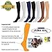 GlowMark Knee High Graduated Compression 20-30 mmhg Socks For Men & Women Helping In Anti-Swelling & Varicose Veins Auto Pilot, Traveler, Flight, Nurse, Runner, Athlete,Basketball (7 Pair)
