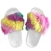 Girls' Fuzzy Faux Fur Slide Slip On Sandals