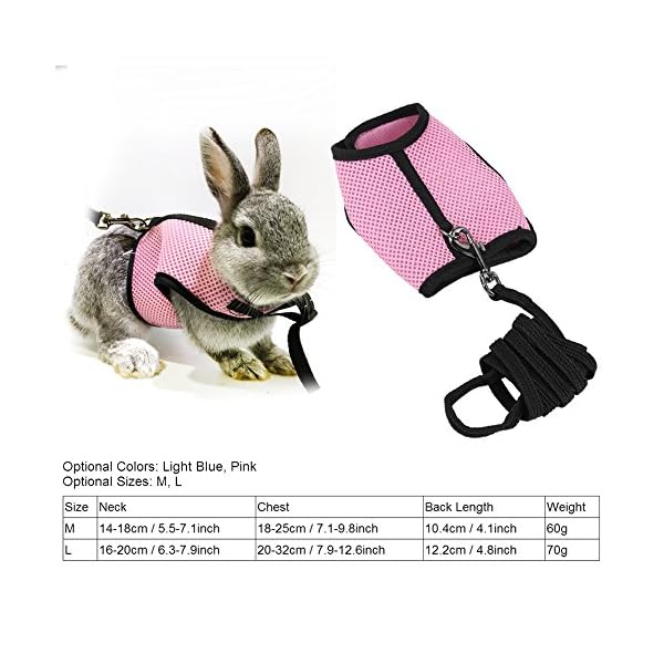 HEEPDD Rabbit Harness, Soft Mesh Elastic Cotton Walking Vest Adjustable