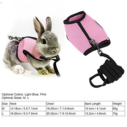 HEEPDD Rabbit Harness, Soft Mesh Elastic Cotton Walking Vest Adjustable