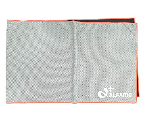 Cooling Towels for Atheletes (Gray/Neon Orange, S) Use as Cooling Neck Headband Bandana Scarf Stay Cool for Travelers Hikers Campers Golfers Hunters Climbers Fishermen Football Players Active People