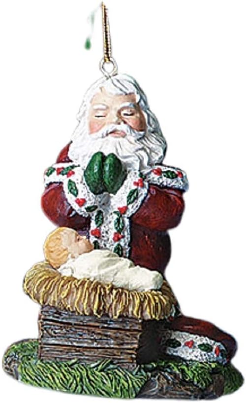 santa and baby jesus ornament