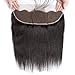 Brazilian Virgin Straight Human Hair Lace Frontal 100% Unprocessed Silky Straight Lace Frontal With Baby Hair Remy Hair Ear to Ear Natural Black Color (12 Inch 13x4)