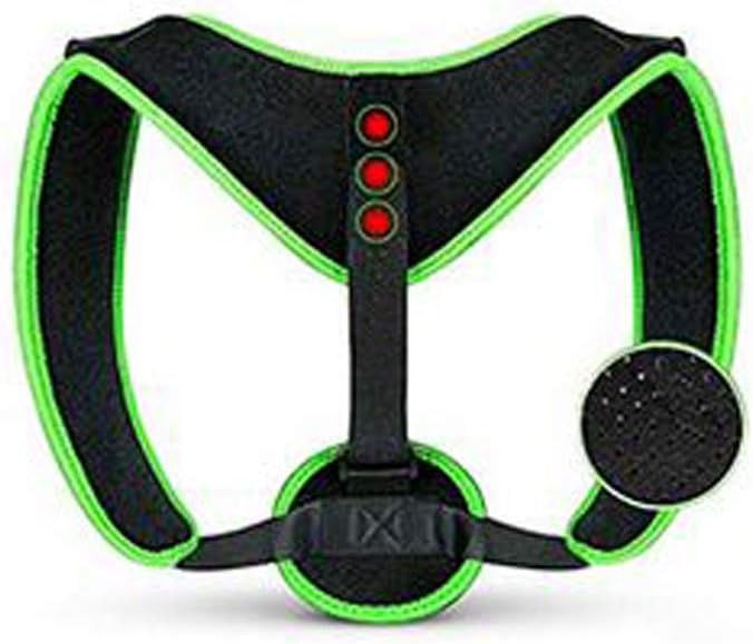 RONTENO Polyester Therapy Posture Corrector Body Belt Brace Shoulder Support,(Green & Black)