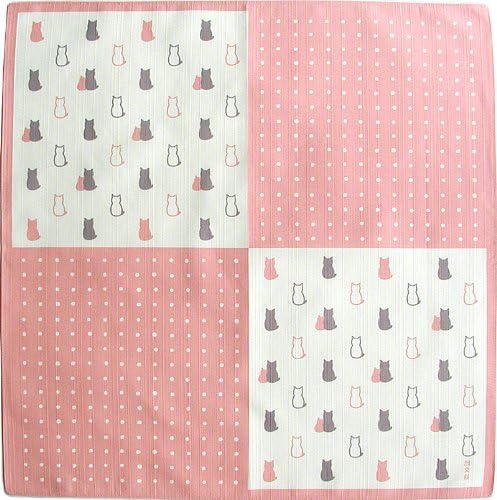 ふろしきや　風呂敷　にゃお　ピンク（50cm　綿100％）