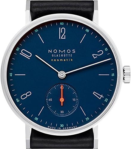 NOMOS GLASHUETTE WOMEN'S TANGENTE 35MM BLACK LEATHER BAND AUTOMATIC WATCH 177