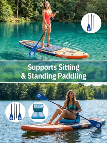 Niphean (Extra Large) Inflatable Paddle Board, SUP for 2+1 People/Family, Stand Up Paddle Board with (Beginner Friendly) StabilTrac™ Fin, Waterproof Phone Pouch, Paddle Boards for Adults, Gift Ideas