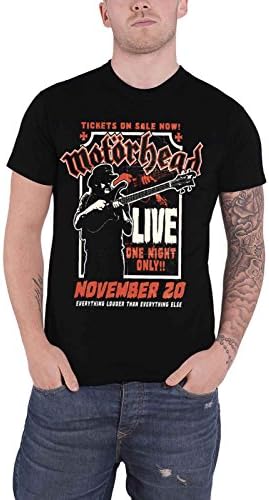 Motorhead T Shirt Lemmy Firepower Flyer Band Logo Official Mens Black