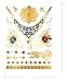 Terra Tattoos Gold Metallic Temporary Tattoos Waterproof Nontoxic Long Lasting Perfect for Beach, Festivals, & more (Festival)