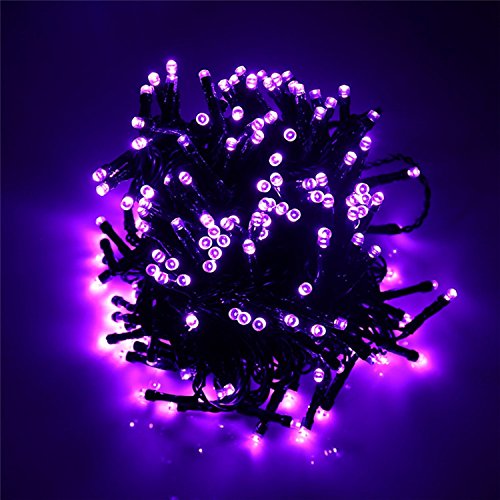 AZX (200 Leds 8 Modes) 22m Purple Solar String Lights, Led Solar Powered Fairy String Lights Indoor Outdoor Christmas Lights For Garden Fence Landscape Patio Yard Decors