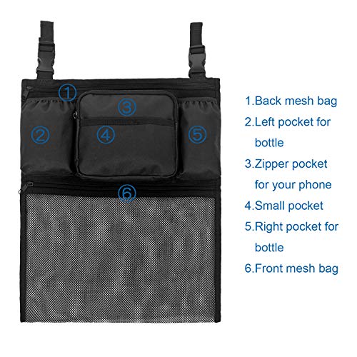 Wheelchair Bag for Back of Chair Wheelchair Storage Back Bag with Big Mesh Pocket for Electric Wheelchairs, Manual Wheelchairs, Lightweight and Easy to Use - Thumbnail 2