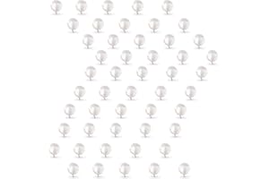 YEETSCHI 5mm Clear Quartz Balls Beads Insert,Quartz Pearl Inserts Accessories (50 Pack) (Clear)