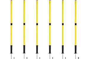 TNZMART Black Spring Agility Training Pole Set Soccer Plug-in Type Dribbling Pole Coaching Sticks for Sports, Traning, Warning