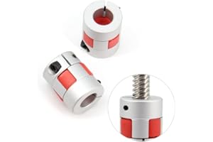 Yeebyee 10mm to 10mm Bore Aluminium Plum Flexible Shaft Coupling Servo Stepper Motor Jaw D20xL25 Connector Flexible Shaft Couplers for 3D Printer/CNC Machine/DIY Encoder, 2pcs/Pack (10mmx10mm)