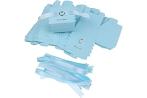 50 Pieces Paper Cute Baby Boy Girl Bunny Candy Box Baby Shower Party Favor - Blue