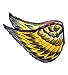 Fanciful Fabric Bird Wings 43'', in Yellow