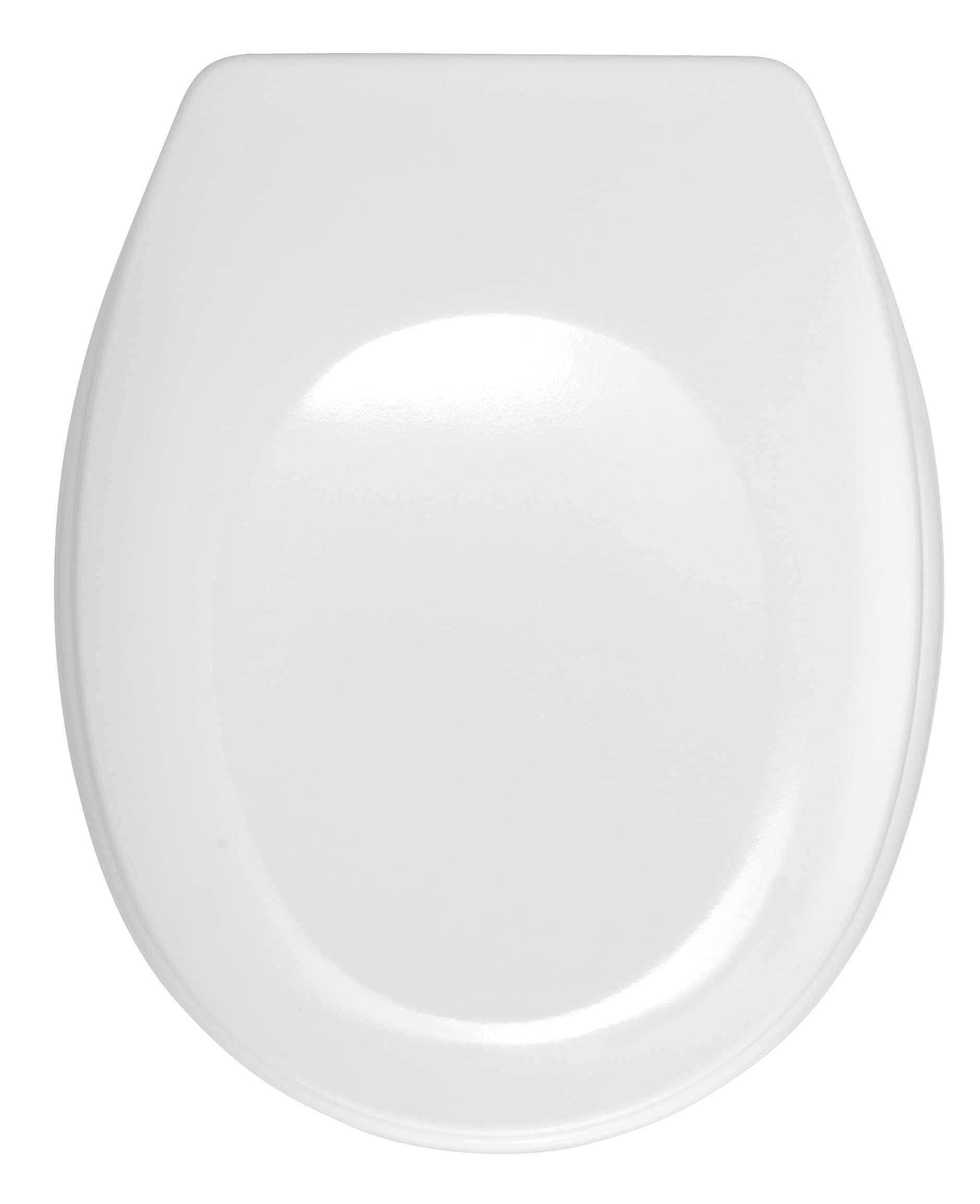 Wenko 17451100 Toilet seat Bergamo White rustproof Stainless Steel mounting, Plastic Duroplast, 37.2 x 44.4 cm, White